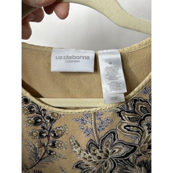Liz Claiborne Liz Sport Brown Paisley Sleeveless Stretch Tank Top Size Medium - Picture 10 of 10